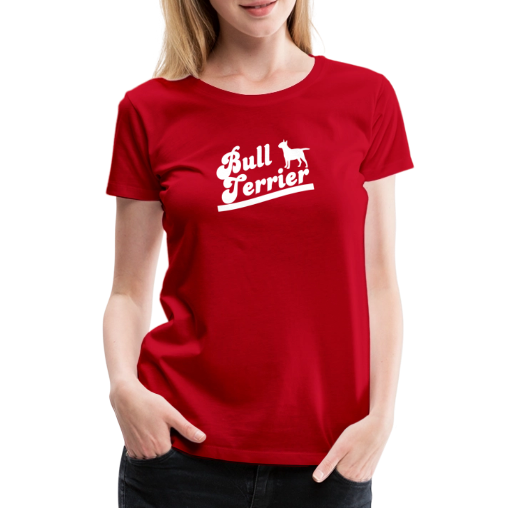 Women’s Premium T-Shirt - Bull Terrier-Schriftzug - Rot