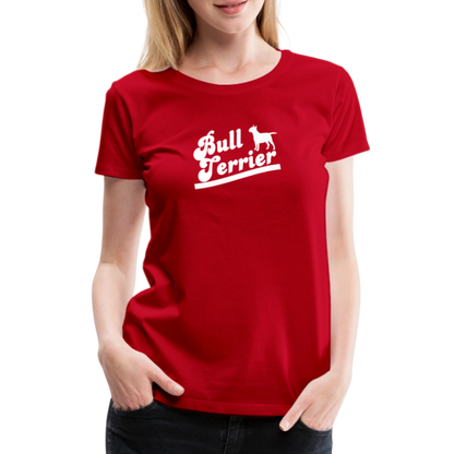 Women’s Premium T-Shirt - Bull Terrier-Schriftzug - Rot