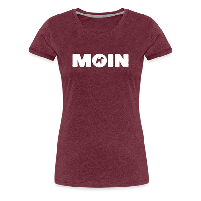 Women’s Premium T-Shirt - Drahthaar Foxterrier - Moin - Bordeauxrot meliert