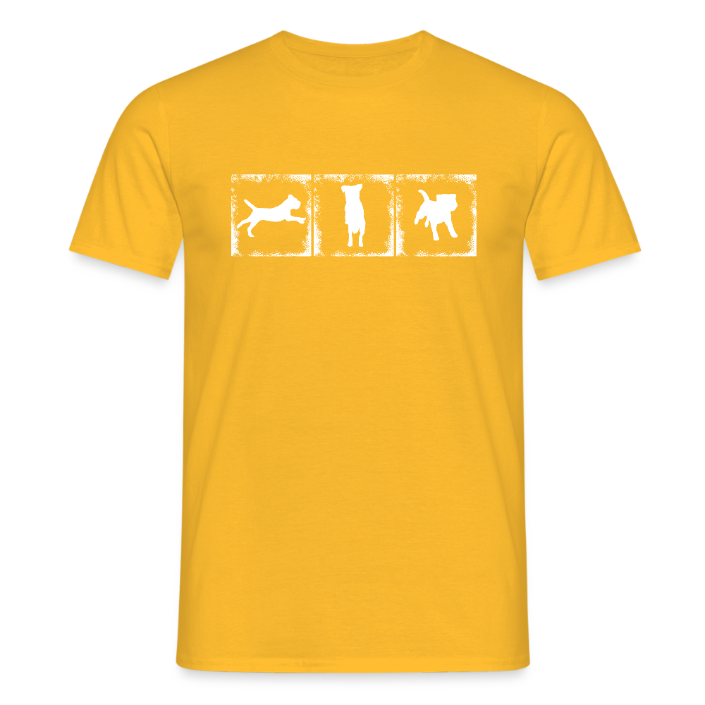 Border Terrier in action | Männer T-Shirt - Gelb