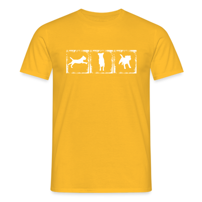 Border Terrier in action | Männer T-Shirt - Gelb