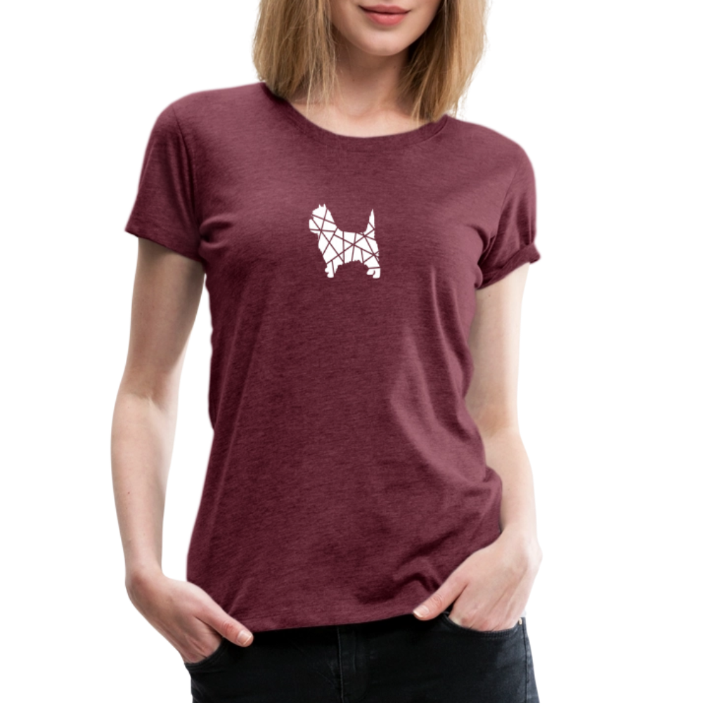 Women’s Premium T-Shirt - Cairn Terrier geometrisch - Bordeauxrot meliert