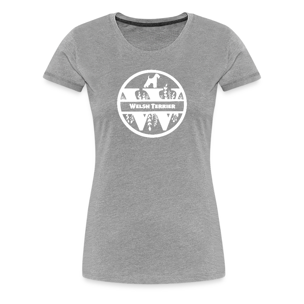 Women’s Premium T-Shirt - Welsh Terrier - Monogramm - Grau meliert