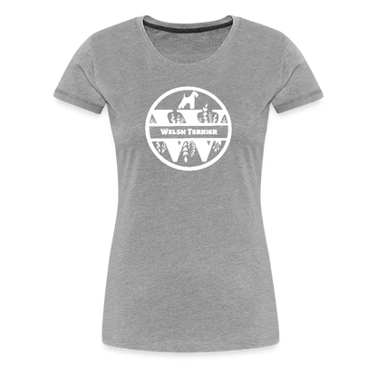 Women’s Premium T-Shirt - Welsh Terrier - Monogramm - Grau meliert