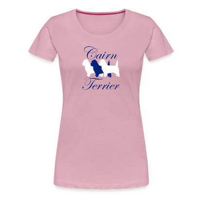 Women’s Premium T-Shirt - Cairn Terrier-Schriftzug - Hellrosa