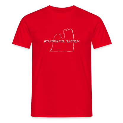 Yorkshire Terrier - Hashtag | Männer T-Shirt - Rot