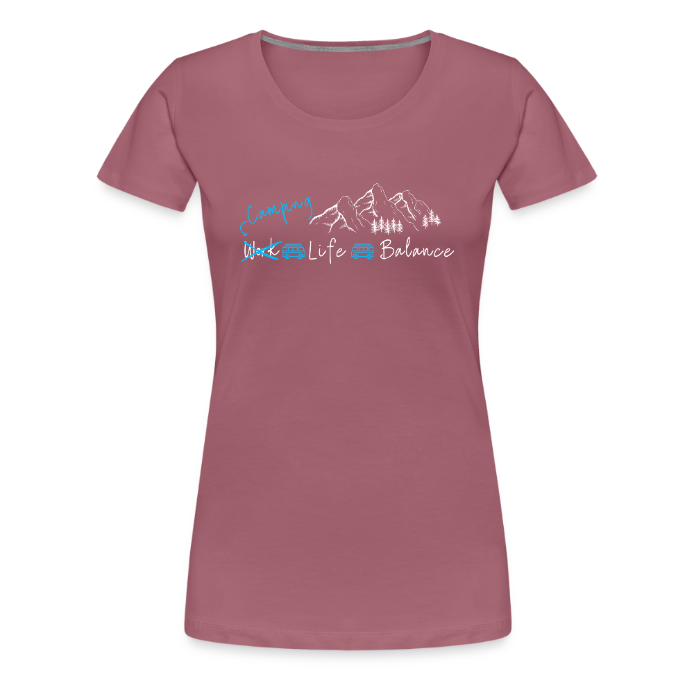 Women’s Premium T-Shirt - Camping Life Balance - Malve