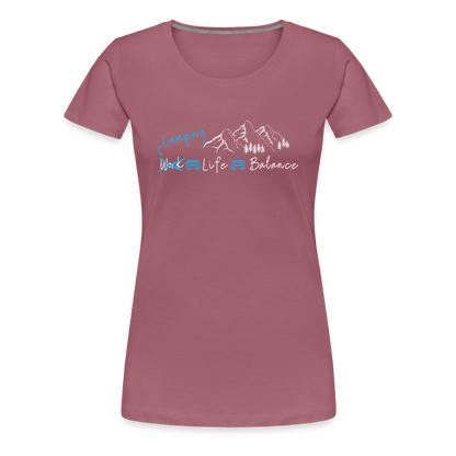 Women’s Premium T-Shirt - Camping Life Balance - Malve