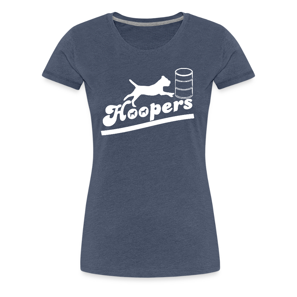 Women’s Premium T-Shirt - Hoopers mit Border Terrier - Blau meliert
