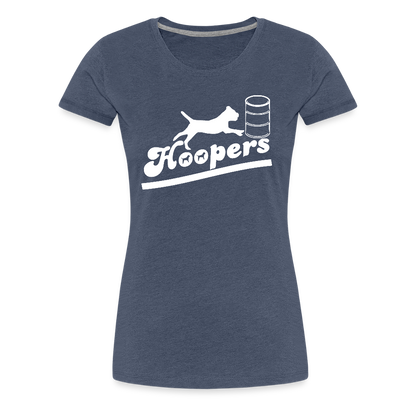Women’s Premium T-Shirt - Hoopers mit Border Terrier - Blau meliert