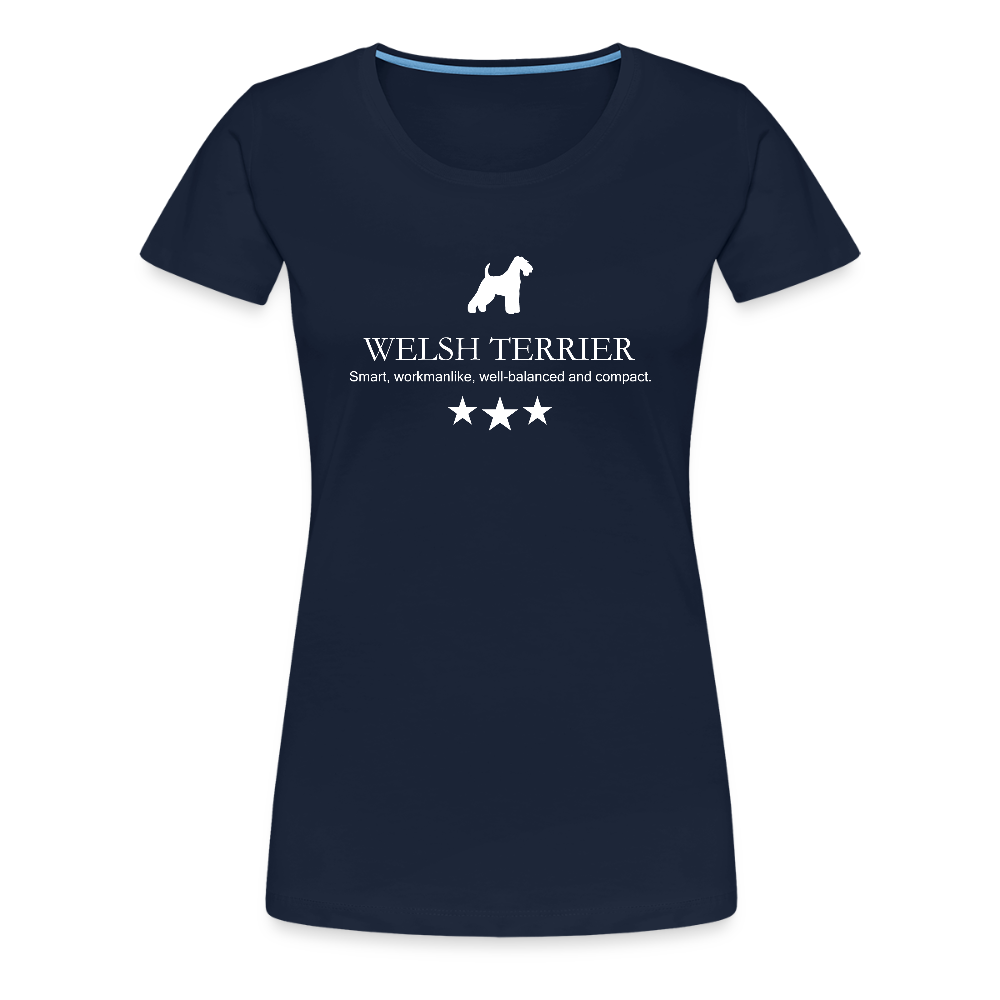 Women’s Premium T-Shirt - Welsh Terrier - Smart, workmanlike, well-balanced and compact... - Navy