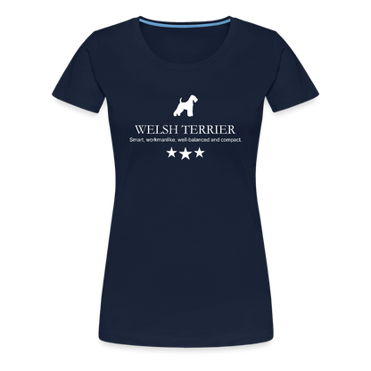 Women’s Premium T-Shirt - Welsh Terrier - Smart, workmanlike, well-balanced and compact... - Navy