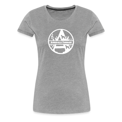 Women’s Premium T-Shirt - Airedale Terrier - Monogramm - Grau meliert