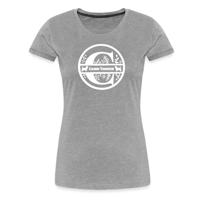 Women’s Premium T-Shirt - Cairn Terrier - Monogramm - Grau meliert