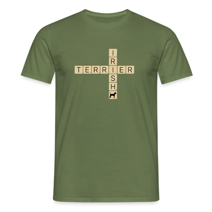Irish Terrier - Scrabble | Männer T-Shirt - Militärgrün