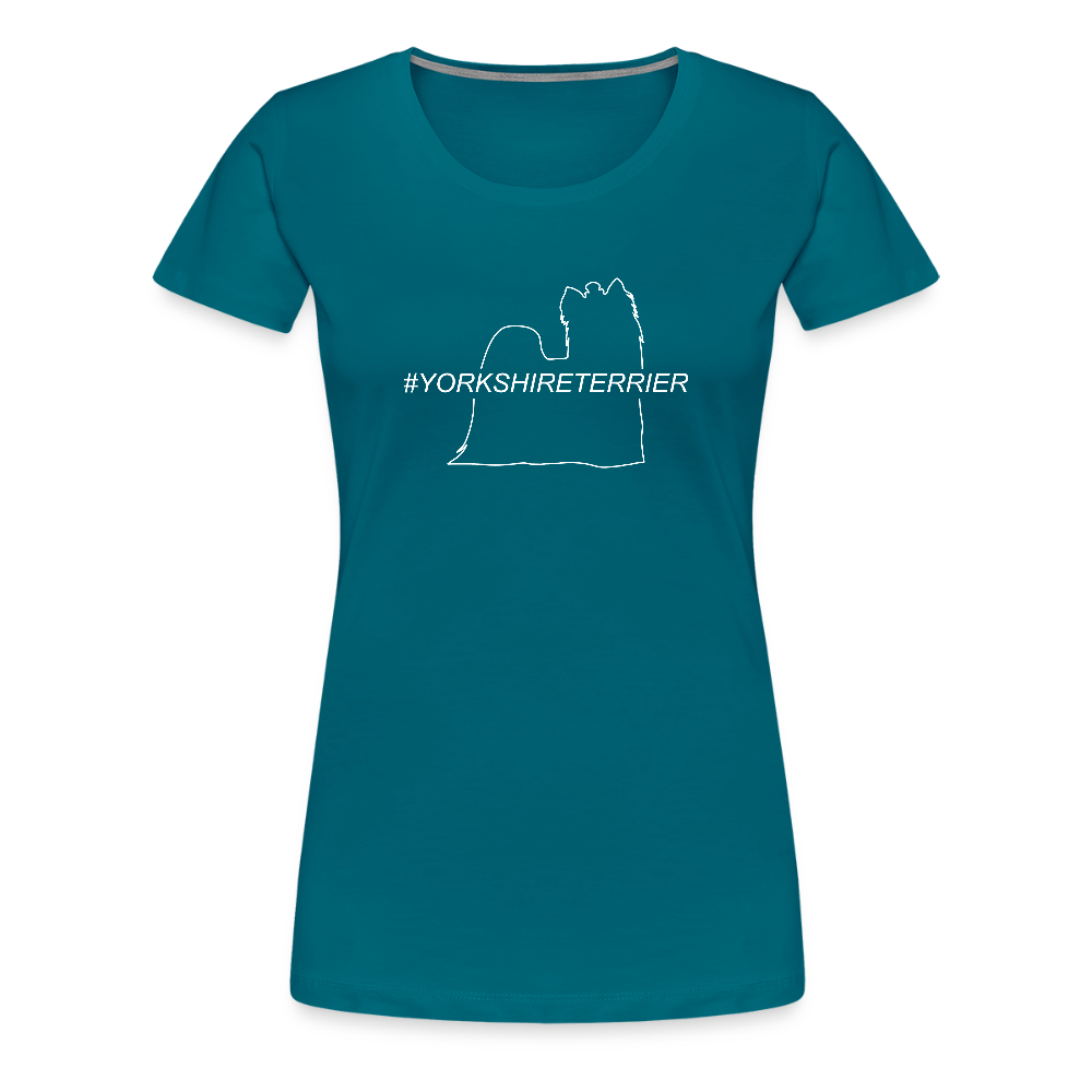 Women’s Premium T-Shirt - Yorkshire Terrier - Hashtag - Divablau