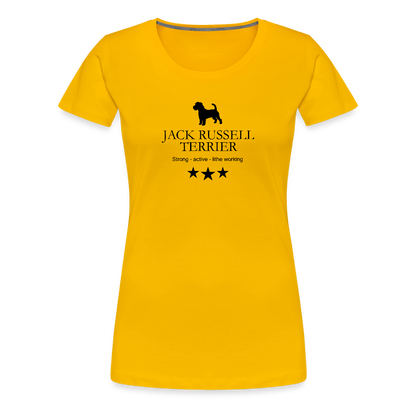 Women’s Premium T-Shirt - Jack Russell Terrier - Strong, active, lithe working... - Sonnengelb