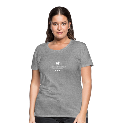 Women’s Premium T-Shirt - Norwich Terrier - Keen dog, compact and strong... - Grau meliert