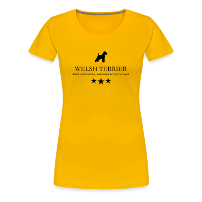 Women’s Premium T-Shirt - Welsh Terrier - Smart, workmanlike, well-balanced and compact... - Sonnengelb