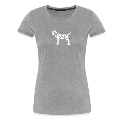 Women’s Premium T-Shirt - Border Terrier geometrisch - Grau meliert