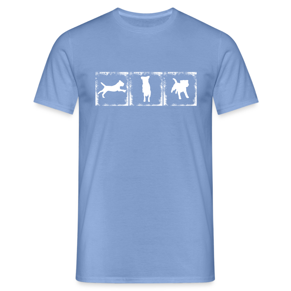 Border Terrier in action | Männer T-Shirt - carolina blue
