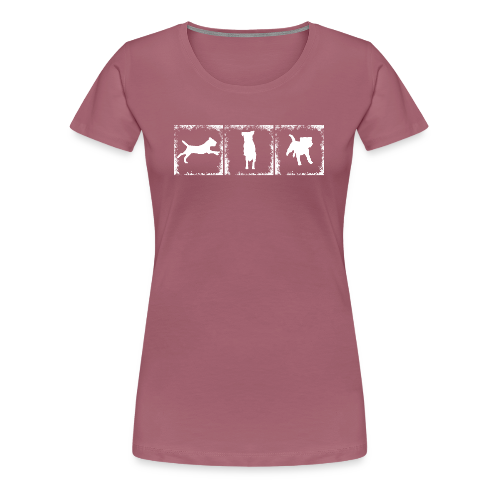 Women’s Premium T-Shirt - Border Terrier in action - Malve
