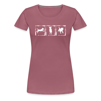 Women’s Premium T-Shirt - Border Terrier in action - Malve