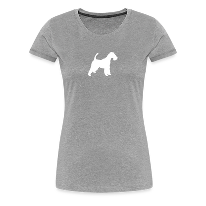 Foxterrier-Silhouette | Women’s Premium T-Shirt - Grau meliert