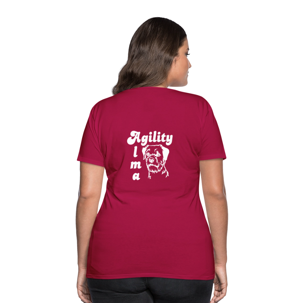 Border Terrier Agility Alma | Women’s Premium T-Shirt - dunkles Pink