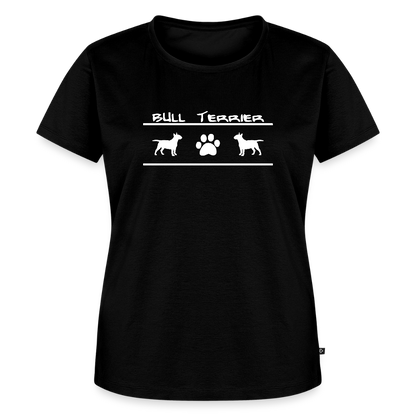 Women’s Premium T-Shirt - Bull Terrier-Schriftzug und Pfote - Schwarz