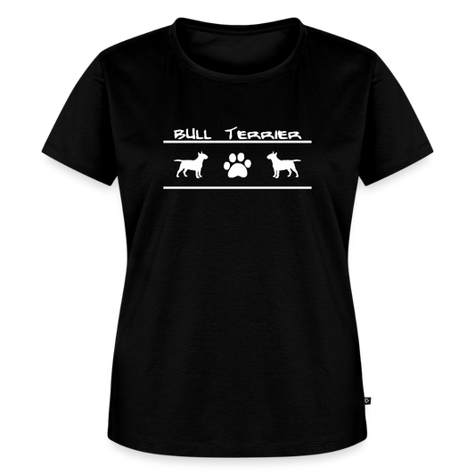 Women’s Premium T-Shirt - Bull Terrier-Schriftzug und Pfote - Schwarz