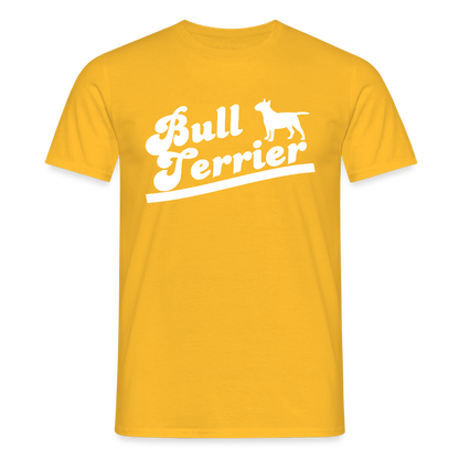 Bull Terrier-Schriftzug | Männer T-Shirt - Gelb