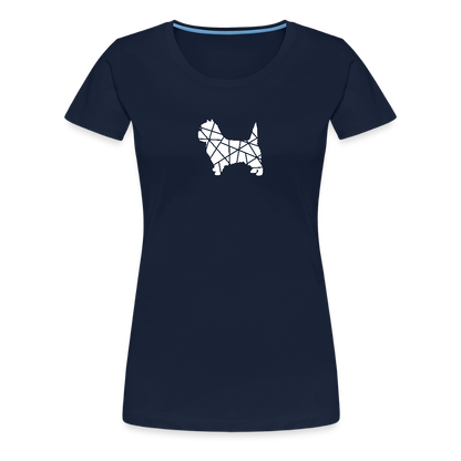Women’s Premium T-Shirt - Cairn Terrier geometrisch - Navy