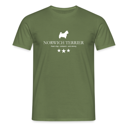 Norwich Terrier - Keen dog, compact and strong... | Männer T-Shirt - Militärgrün