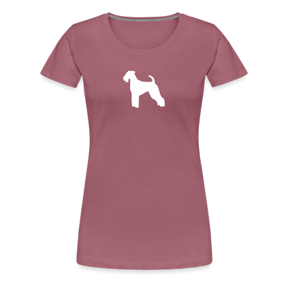 Women’s Premium T-Shirt - Airedale Terrier-Silhouette - Malve