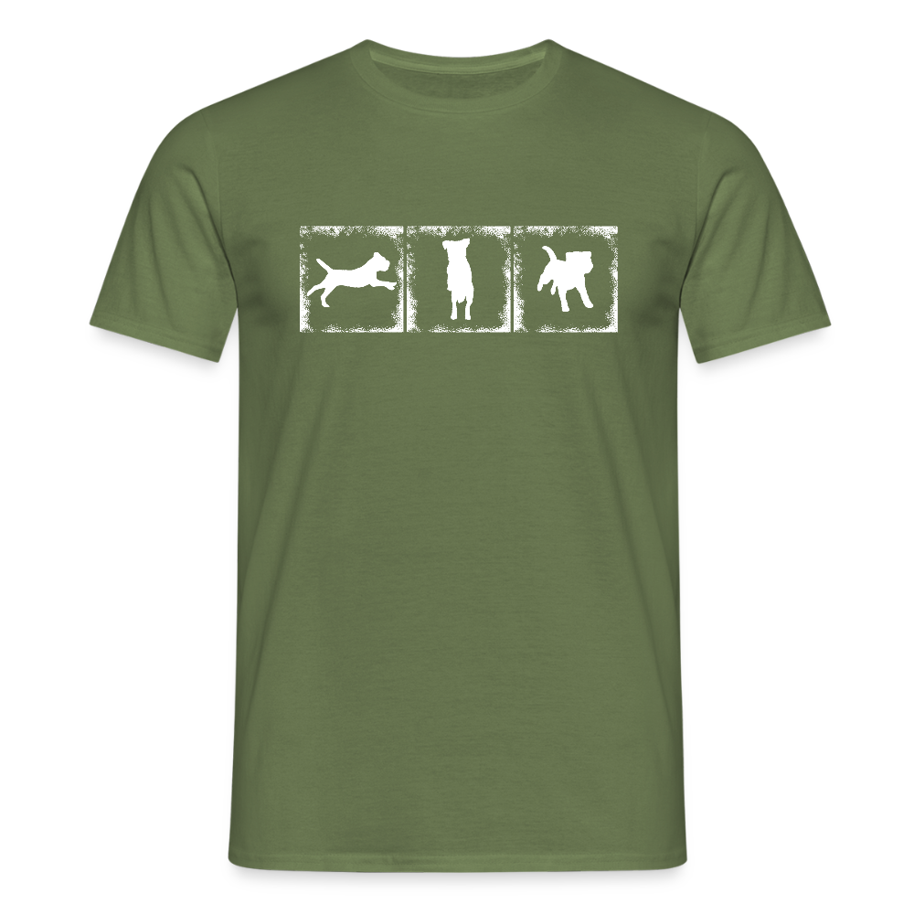 Border Terrier in action | Männer T-Shirt - Militärgrün