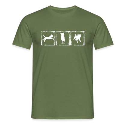 Border Terrier in action | Männer T-Shirt - Militärgrün