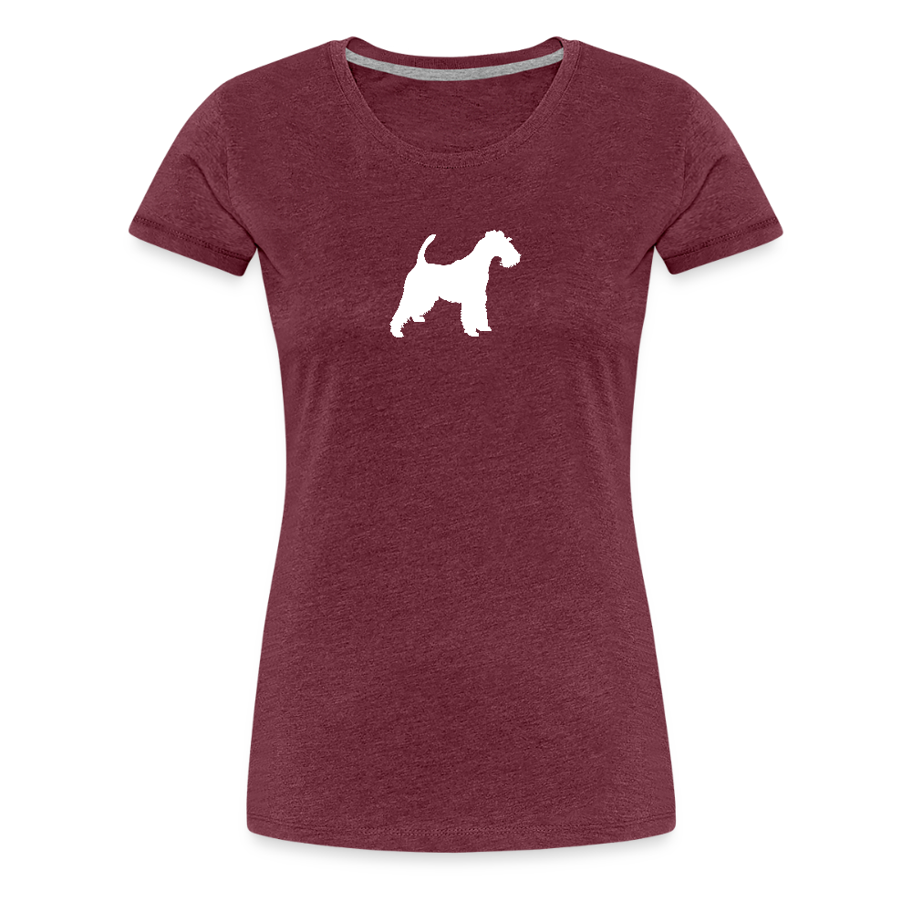 Foxterrier-Silhouette | Women’s Premium T-Shirt - Bordeauxrot meliert