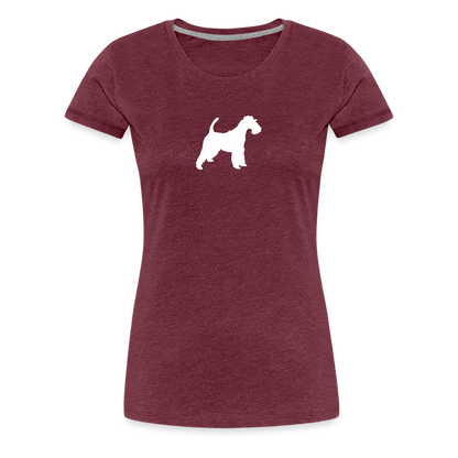 Foxterrier-Silhouette | Women’s Premium T-Shirt - Bordeauxrot meliert