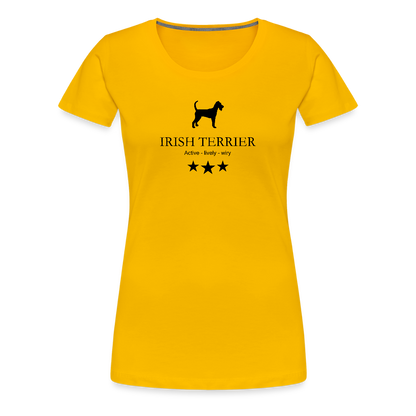 Women’s Premium T-Shirt - Irish Terrier - Active, lively, wiry... - Sonnengelb