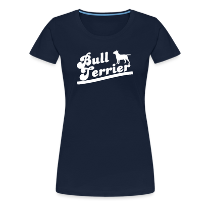 Women’s Premium T-Shirt - Bull Terrier-Schriftzug - Navy
