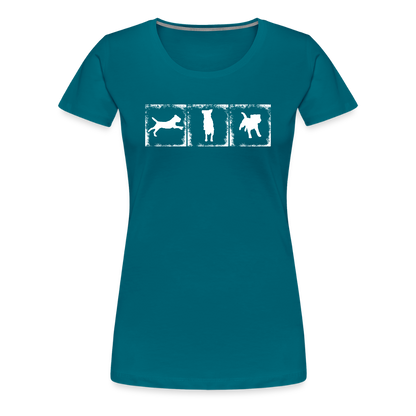 Women’s Premium T-Shirt - Border Terrier in action - Divablau