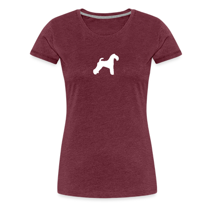Kerry Blue Terrier-Silhouette | Women’s Premium T-Shirt - Bordeauxrot meliert