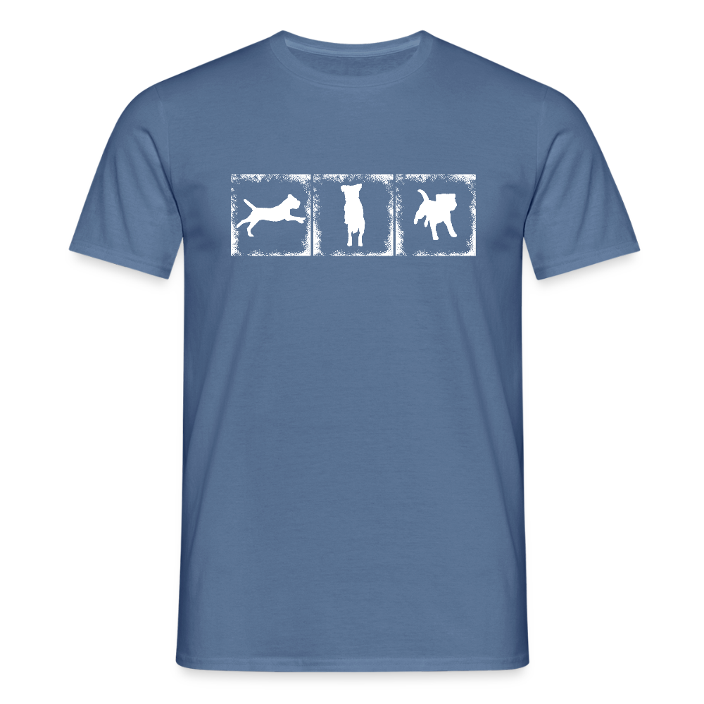 Border Terrier in action | Männer T-Shirt - Taubenblau 
