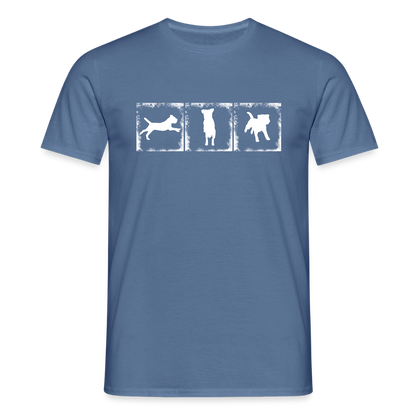 Border Terrier in action | Männer T-Shirt - Taubenblau 
