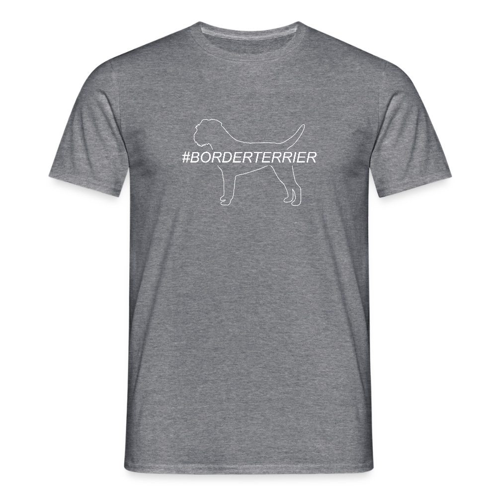 Border Terrier - Hashtag | Männer T-Shirt - Graphit meliert