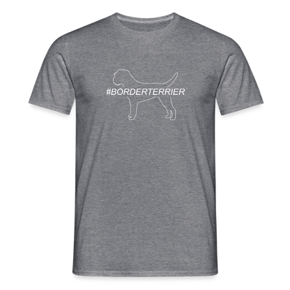 Border Terrier - Hashtag | Männer T-Shirt - Graphit meliert