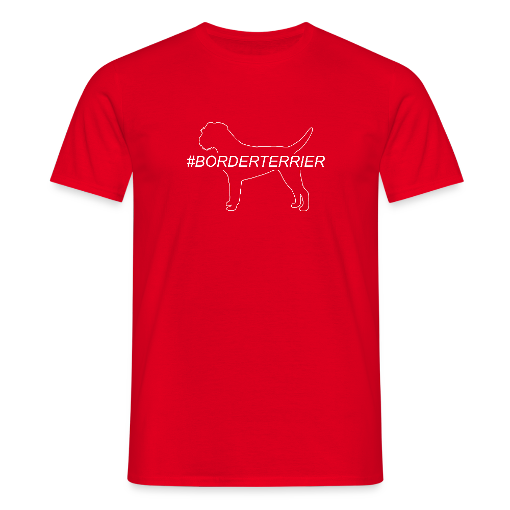 Border Terrier - Hashtag | Männer T-Shirt - Rot