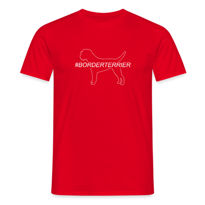 Border Terrier - Hashtag | Männer T-Shirt - Rot