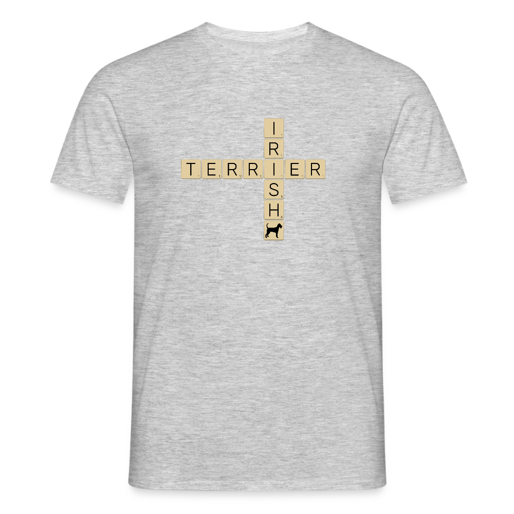 Irish Terrier - Scrabble | Männer T-Shirt - Grau meliert